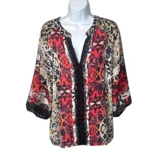 Quintessential - Multicolor Patterned & Animal Print Top - Size Large